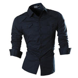 jeansian Spring Autumn Features Shirts Men Casual Jeans Shirt New Arrival Long Sleeve Casual Slim Fit Male Shirts 8615