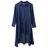 Women Casual Loose Long Sleeve Denim Jeans Blouse Shirts Sundress Short Mini Vestido Cocktail Party Clubwear Outfits Shirts Top