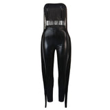 Sexy Outfits TWO PIECE SET Tassels Crop Top Strapless Elegant Evening Party Birthday Night Club 2 PIECE Set Festival Suit  2pc
