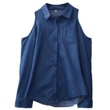 V-Neck Hot Sexuality Women's Blue Jean Long Sleeve Shirt Tops Button Casual Blouse Jacket