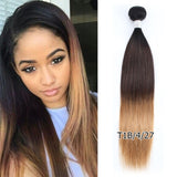 Bobbi Collection 1 Bundle Dark Brown 1B 27 Ombre Honey Blonde Indian Hair Weave Straight Human Hair Weft Remy Hair Extension