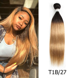 Bobbi Collection 1 Bundle Dark Brown 1B 27 Ombre Honey Blonde Indian Hair Weave Straight Human Hair Weft Remy Hair Extension