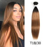 Bobbi Collection 1 Bundle Dark Brown 1B 27 Ombre Honey Blonde Indian Hair Weave Straight Human Hair Weft Remy Hair Extension
