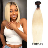 Bobbi Collection 1 Bundle Dark Brown 1B 27 Ombre Honey Blonde Indian Hair Weave Straight Human Hair Weft Remy Hair Extension
