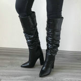 Scrunched Chunky Heeled Boots