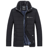 Men's Warm Jacket Winter Parka Fur Collar Windbreaker Cotton Padded Anorak Thick Black Coat Male Casual Autumn Fleece Jacket Men