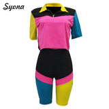 Sexy Matching TWO PIECE SET Short Sleeve Crop Top T Shirt 2 Piece Set Outfits Ensemble Femme Women Summer Suits Plus Size XXL