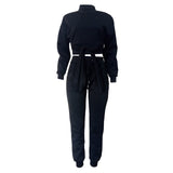 Sexy Two Piece Set Women Clothes Crop Top Bandage Lace Up Jogger Pants Sportswear Tracksuit Lounge Wear Outfits Matching 2 Pcs