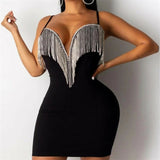 Fashion Women Sexy Solid Color Sleeveless Deep V neck Tassel Skinny Slim Jumpsuit Romper Playsuit Clubwear Outfit