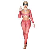 Bandana Print Sheer Mesh Two Piece Set