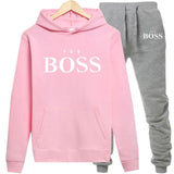 Winter Tracksuits Suits Two Piece Set Women Pink Letter Print Sport Casual Outfits Zip Sweatshirt Top+Pants Set Women Sweat Suit