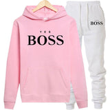 Winter Tracksuits Suits Two Piece Set Women Pink Letter Print Sport Casual Outfits Zip Sweatshirt Top+Pants Set Women Sweat Suit