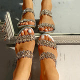 Women Sandals Shoes Ladies Sexy Heels 2020 Summer Ladies Luxury Sandals Crystal Heels Fashion Female Flowers Slippers Large Size