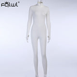 FQLWL Ribbed Sexy Summer Romper Bodycon Black White Jumpsuit Women Playsuit Long Sleeve Ladies Short Lucky Label Jumpsuit Female