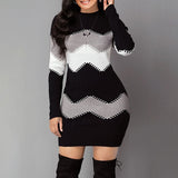 wave striped Casual Long-sleeved Sweater (Slim-fit)