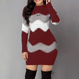 wave striped Casual Long-sleeved Sweater (Slim-fit)