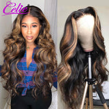 Celie Hair Highlight Wig Human Hair Body Wave Honey Blonde Lace Front Wigs Red Wig 30 Inch Highlight Wig Colored Human Hair Wigs