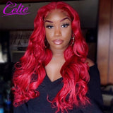 Celie Hair Highlight Wig Human Hair Body Wave Honey Blonde Lace Front Wigs Red Wig 30 Inch Highlight Wig Colored Human Hair Wigs