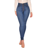 Women High Waisted Skinny Denim Jeans Ladies Spring Autumn Stretch Slim Pants Calf Length Jeans Calca Jeans Feminina Plus Size