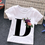 Unisex Summer New T-shirt Fashion Alphabet Girls Tshirts Harajuku Retro Boy Tshirt Flowers Element Nice Round Neck Kids Tshirt