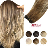 [18 colors] Sew in Hair Bundles Human Hair Hand Tied Weft Silky Straight Machie Made Remy Extensions Balalyage 100g