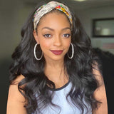 Malaysian Headband Wig Human Hair Body Wave Ali Julia Remy Virgin Hair Headband Scarf Wig Glueless Human Hair Wigs with Headband
