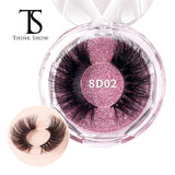 THINKSHOW Fluffy 25mm Lashes Natural 8D Mink Eyelashes Dramatic Long Lashes 25mm Full Volume False Eyelash Reusable Lashes