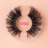 THINKSHOW Fluffy 25mm Lashes Natural 8D Mink Eyelashes Dramatic Long Lashes 25mm Full Volume False Eyelash Reusable Lashes