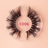 THINKSHOW Fluffy 25mm Lashes Natural 8D Mink Eyelashes Dramatic Long Lashes 25mm Full Volume False Eyelash Reusable Lashes
