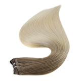 Full Shine Weft Human Hair Extension Balayage Color 100g Sew In Bundles Silky Straight Human Hair Machine Remy Skin Double Weft