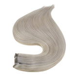 Full Shine Weft Human Hair Extension Balayage Color 100g Sew In Bundles Silky Straight Human Hair Machine Remy Skin Double Weft