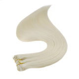 Full Shine Weft Human Hair Extension Balayage Color 100g Sew In Bundles Silky Straight Human Hair Machine Remy Skin Double Weft