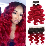 Ombre Brown Bundles With Frontal 13x4 SOKU Brazilian Body Wave Hair Bundles With Closure Non-Remy Human Hair Weave Bundles