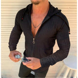 Men Hooded Grid Shirt Men's Cardigan Zipper Casual Shirt Long Sleeve Formal Dress Shirts Men Hawaii Vacation Jogging Shirt