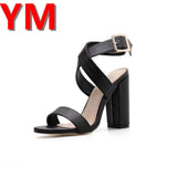Sexy 2020 High Heels Evening Pumps Spring Cool Buckle Pumps Women Street Ankle Strap Wild Open Toe Shoes Woman Zapatos De Mujer