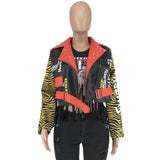 Casual Rivet tiger Leather Jacket