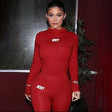 Custom High Waist Tracksuit Casual Solid 2pc Women Set Jogger Skinny Long Sleeve 2 Piece Suit Fall Clothing for Women Ladies