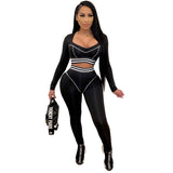 Women Tracksuit Outfits Two Piece Joggers Set Long Sleeve Crop Top and Pants Suit 2pc Women Jogger Sets