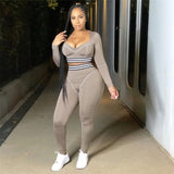 Women Tracksuit Outfits Two Piece Joggers Set Long Sleeve Crop Top and Pants Suit 2pc Women Jogger Sets