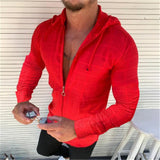 Men Hooded Grid Shirt Men's Cardigan Zipper Casual Shirt Long Sleeve Formal Dress Shirts Men Hawaii Vacation Jogging Shirt